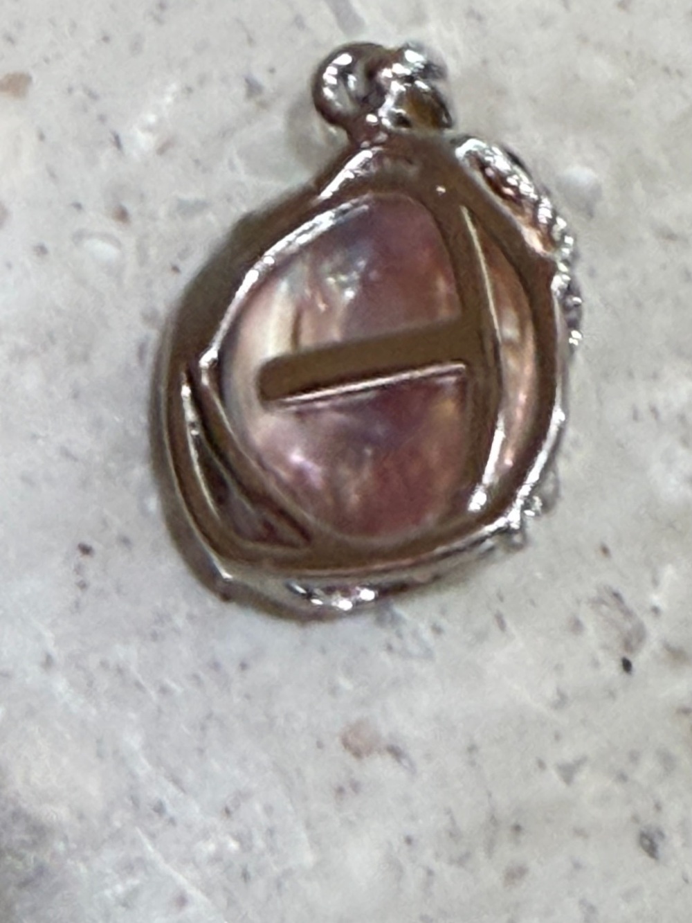 Iridescent Baroque Pearl Pendant Necklace - Sterling Silver Accents - Picture 3 of 3